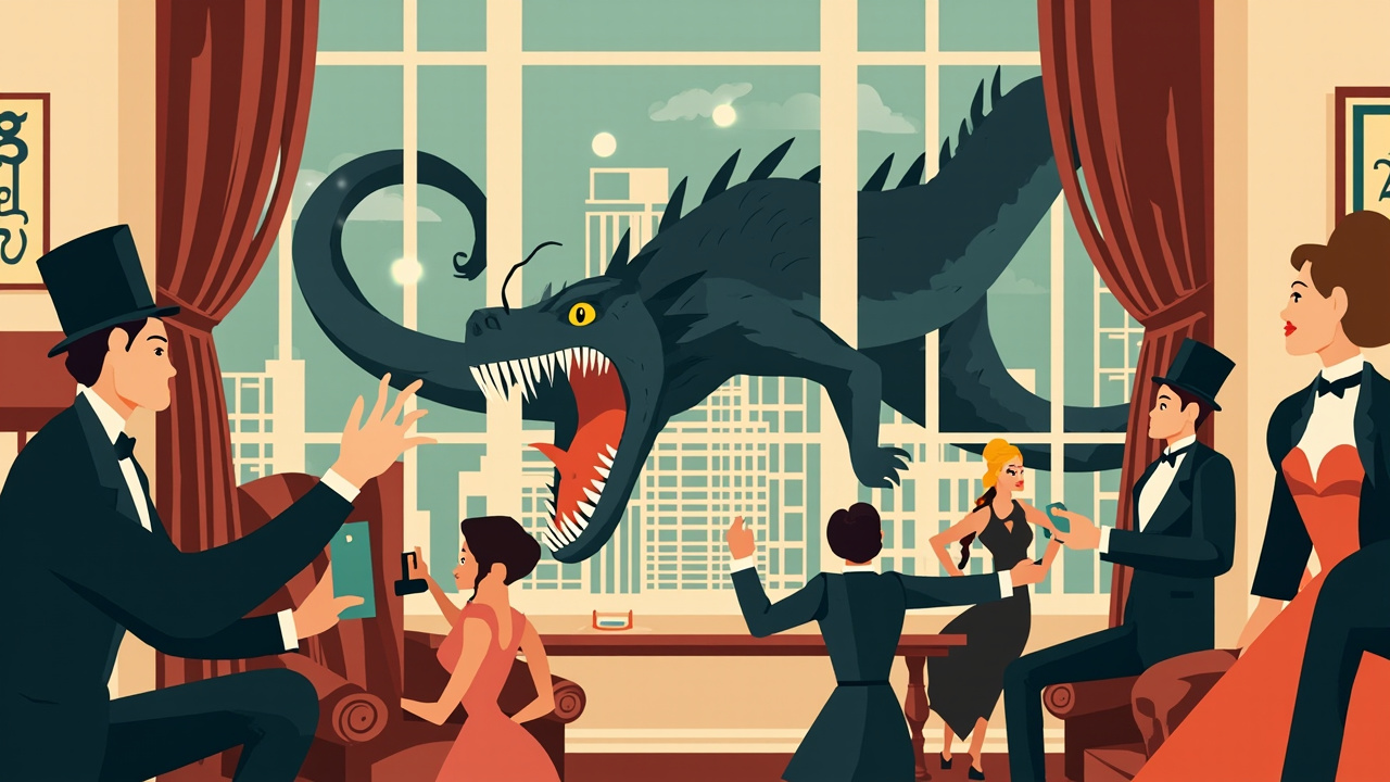 les griffes et les crocs: satire victorienne des dragons