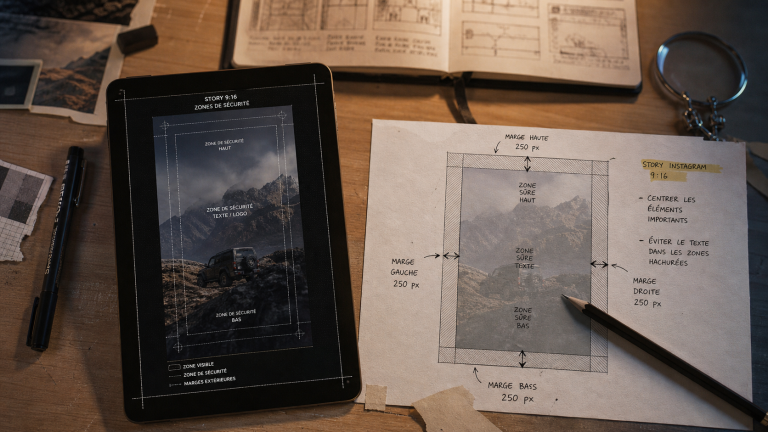 Formatting a story : zones de sécurité 9:16 pour engagement sur tablette