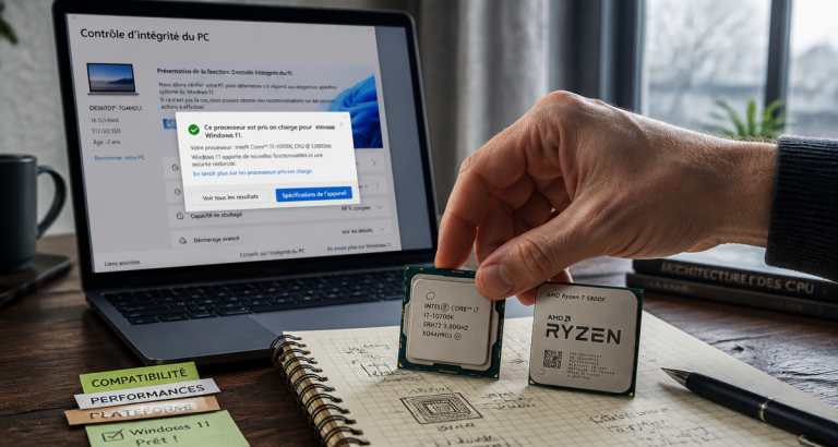 quel processeur pour windows 11 sur bureau