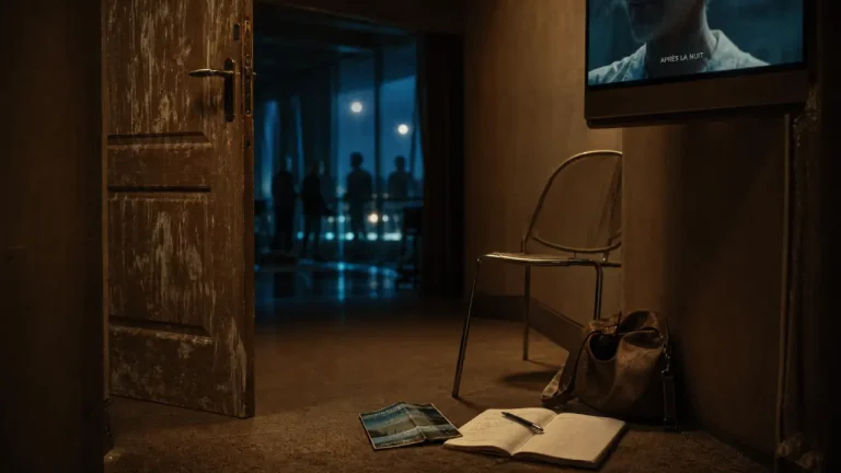 Après la nuit série France 2 avis : couloir hôtel sombre, néons froids
