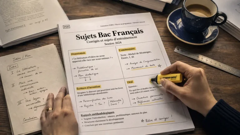 sujet commentaire de texte bac français pdf : annales, corrigés et méthode