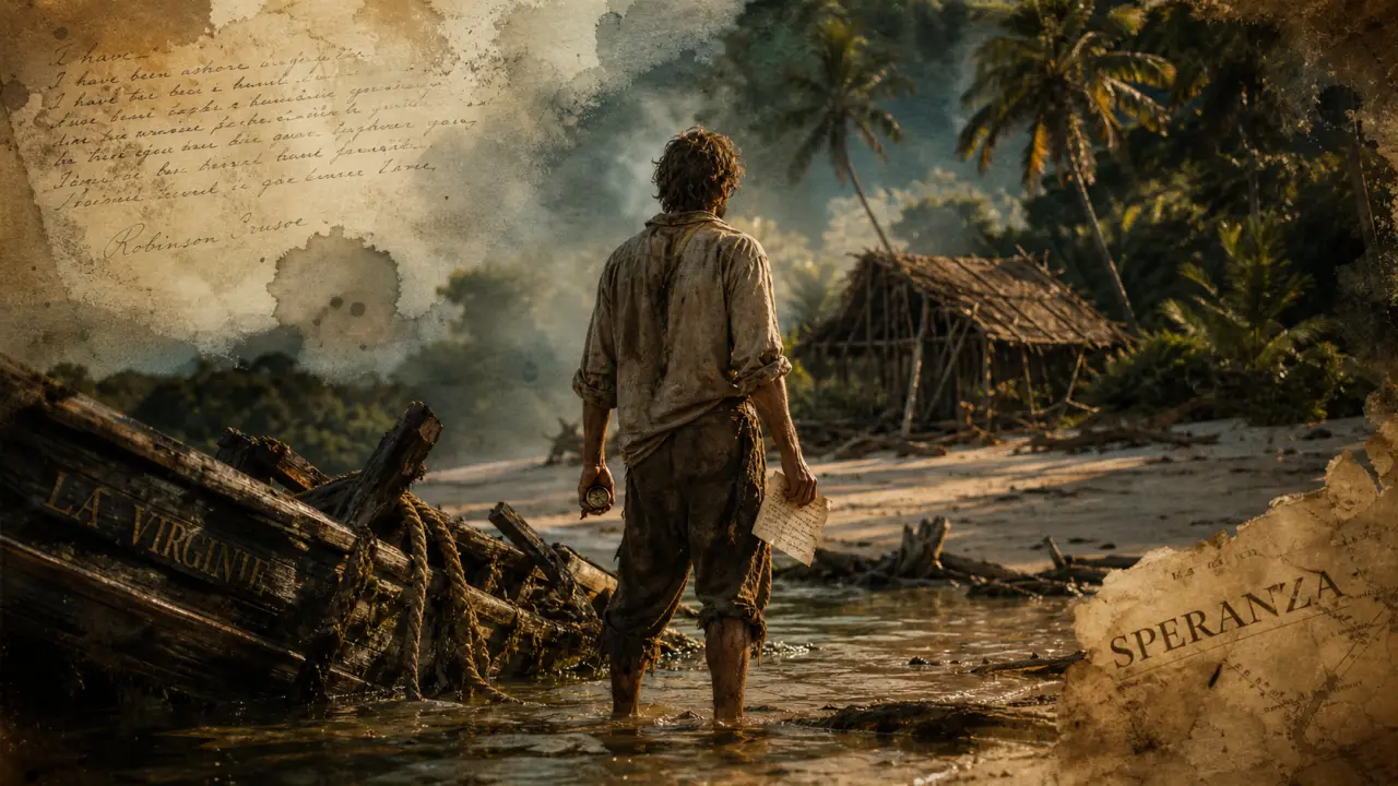 Vendredi ou la vie sauvage résumé par chapitre : naufrage sur Speranza, épave et Robinson