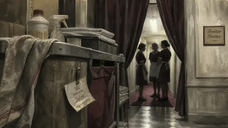 Frotter frotter série avis : chariot de ménage en hôtel, gros plan