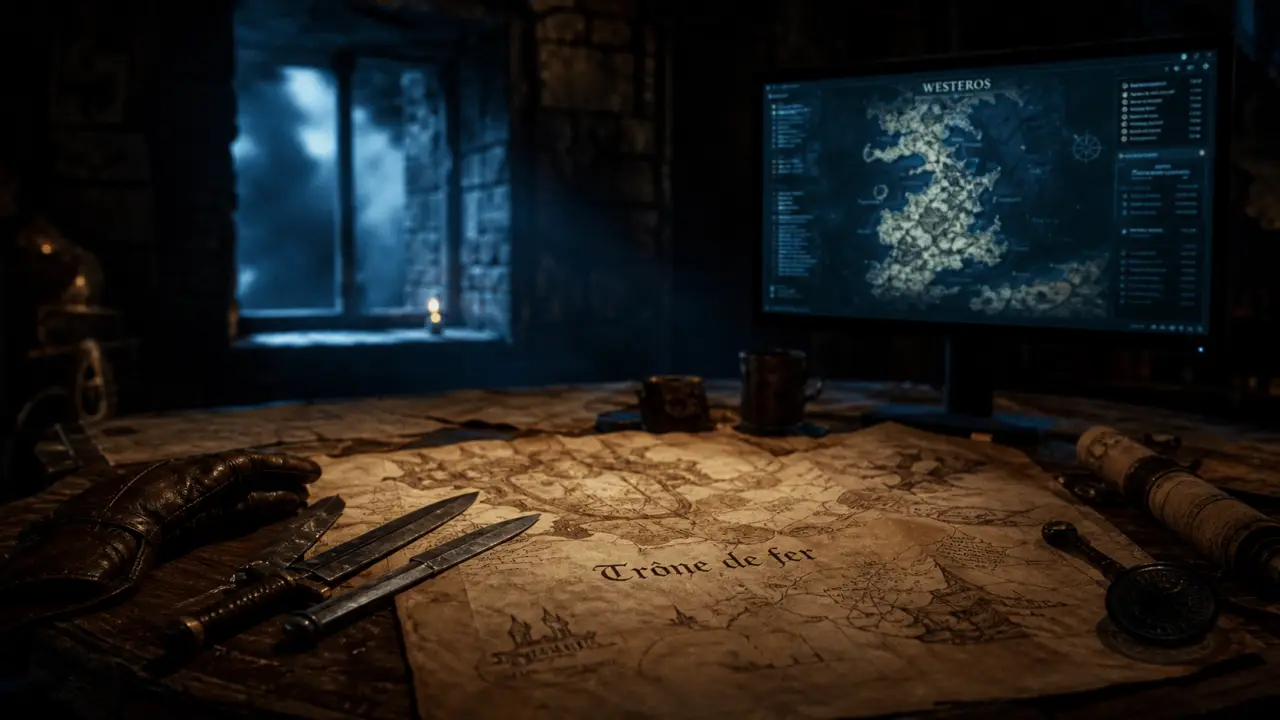 Game of Thrones Le Trône de fer jeu vidéo, RPG deux héros, carte Westeros sur PC
