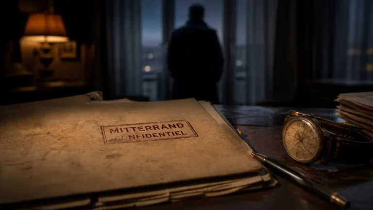 Série Mitterrand confidentiel avis : dossier “MITTERRAND CONFIDENTIEL” sur table