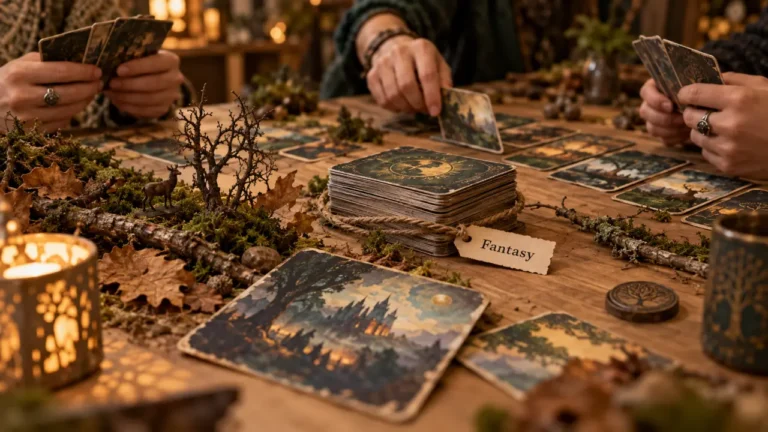 Fantasy jeu de cartes : 8 peuples, collection convoitée sur table