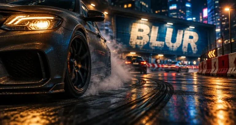 Jeux vidéo Blur : course arcade nocturne avec bonus et écran BLUR